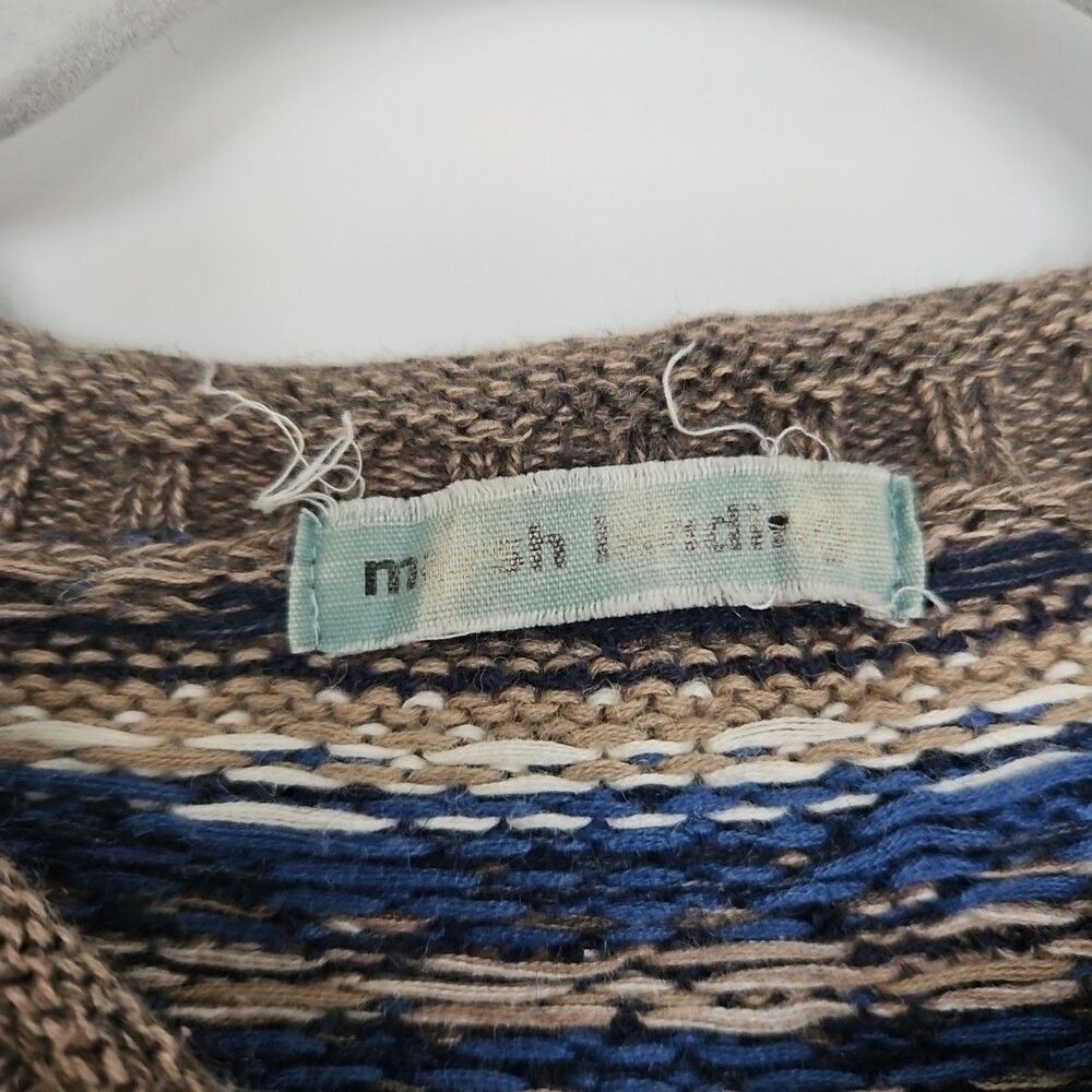VTG Marsh Landing Sweater Medium Geometric Fair Isle Nordic Cotton Ramie GUC - Picture 2 of 10